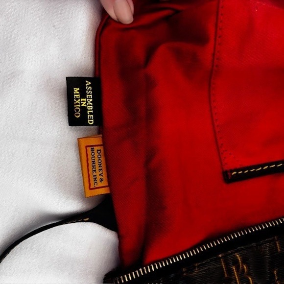 Dooney & Bourke Black Patent Leather DB Monogram Tote Bag - Picture 11 of 11